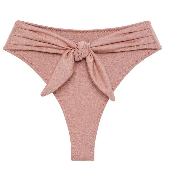 NWT Montce Prima Pink Sparkle Paula Tie-Up Bikini Bottom - Picture 1 of 8